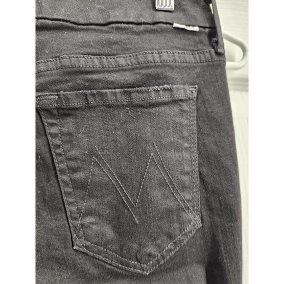 Mother Jeans Women 26 Black Distressed Skinny Looker Ankle Fray Guilty As Sin - Picture 3 of 9
